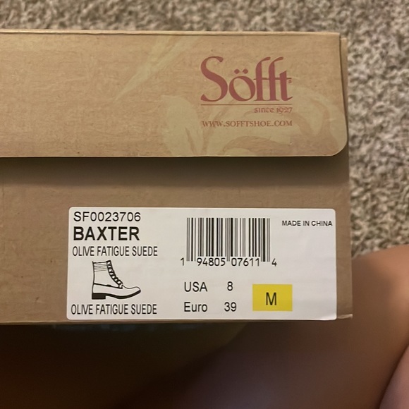 Sofft Baxters olive fatigue suede boots - Picture 8 of 8